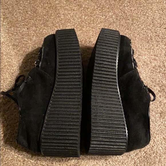 Vegan  Black Leather Creepers - Picture 3 of 3